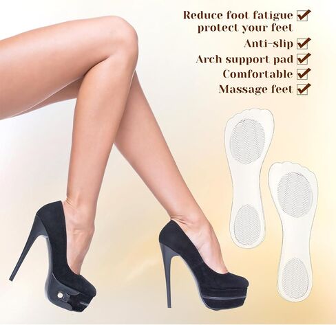 نعال جل للنساء، زوجان من حشوات الكعب العالي الشفافة 3/4 للنساء، نعال داخلية لاصقة مضادة للانزلاق، حشوات مريحة لدعم القوس للصنادل والأحذية المسطحة والأحذية الطويلة والمضخات in Saudi Arabia