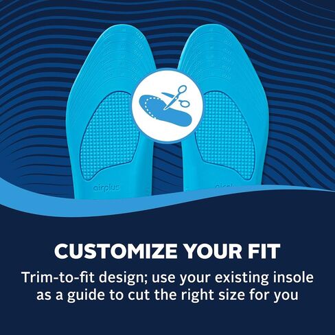 Airplus Diabetic Insoles for Sensitive Feet, Plastazote® Top Cover, Foam Cushioning, Trim to Fit, Slim Profile, Gentle Arch Support, Fits Casual, Athletic & Dress Shoes, Men's 7-13 in Saudi Arabia