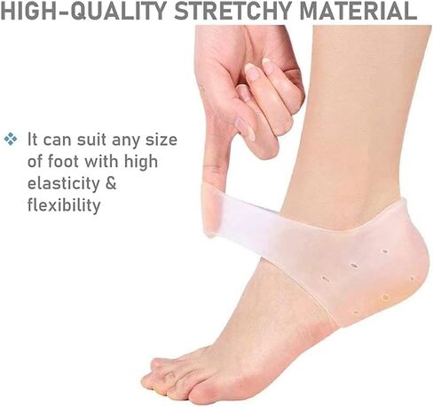 Silicone Heel Protectors, Gel Guard for Women and Men Moisturizing Relief Blister, Cracked Foot, Plantar Fasciitis, Soft Cushion Support Protective Insert Sleeve in Saudi Arabia