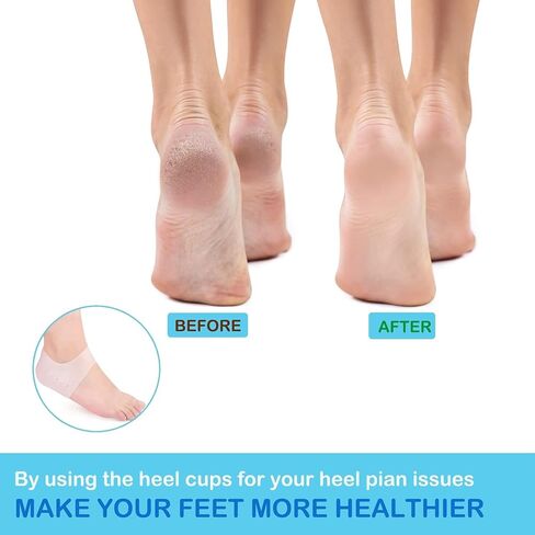 Silicone Heel Protectors, Gel Guard for Women and Men Moisturizing Relief Blister, Cracked Foot, Plantar Fasciitis, Soft Cushion Support Protective Insert Sleeve in Saudi Arabia