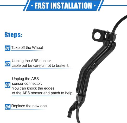 ABS Wheel Speed Sensor Compatible for Toyota Corolla 2019-2022, Custom Plastic Black Front Left Driver Side ABS Sensor No.8954312110/8954302160 in Saudi Arabia