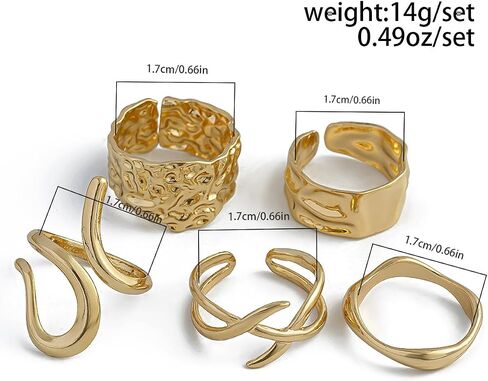 Chunky Gold Dome Ring for Women Vintage Geometric Smooth Lava Line Statement Ring Set in Saudi Arabia