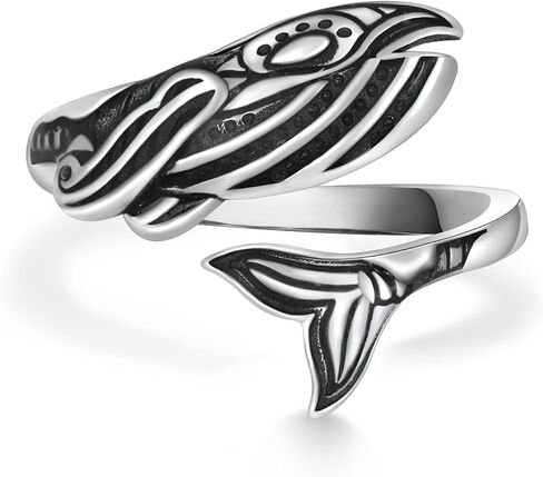 Whale/Dolphin/Manta Ray/Shark/Turtle Ring 925 Sterling Silver Ocean Rings for Women Ocean Jewelry Gifts for Women in Kuwait