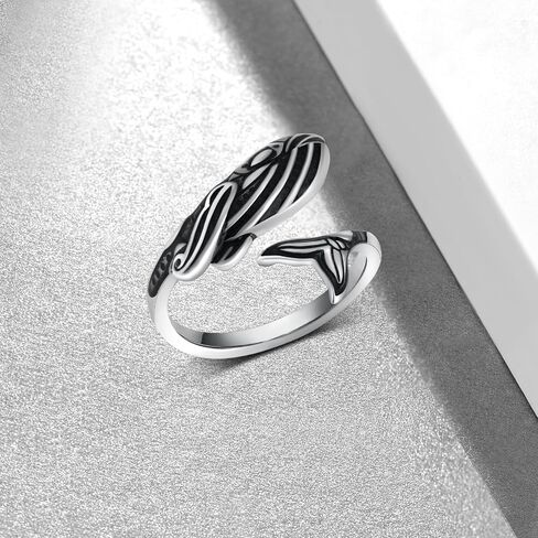 Whale/Dolphin/Manta Ray/Shark/Turtle Ring 925 Sterling Silver Ocean Rings for Women Ocean Jewelry Gifts for Women in Kuwait