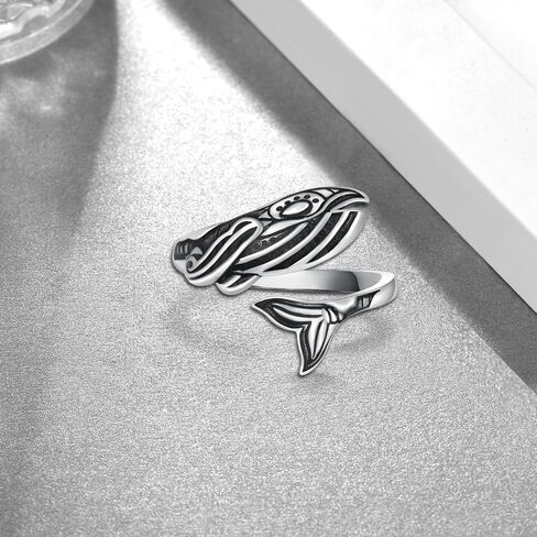 Whale/Dolphin/Manta Ray/Shark/Turtle Ring 925 Sterling Silver Ocean Rings for Women Ocean Jewelry Gifts for Women in Kuwait