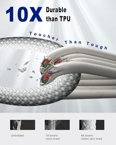 iPhone 16 15 Charger Fast Charging Type C Charger 20W USB C Charger Block iPhone 16 Charger with Woven 6FT USB-C Cable 60W for iPhone 16/16 Plus/16 Pro/16 Pro Max/iPhone 15/15 Pro Max/iPad Pro/AirPods in Kuwait