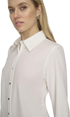 قميص نسائي من Calvin Klein بياقة وأكمام طويلة وأزرار سفلية in Saudi Arabia