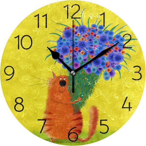 susiyo Red Apples Wall Clock Round Silent Non-Ticking [Battery Operated] Easy to Read Clocks for Home Kitchen Office Classroom Living Room Bedroom in Kuwait