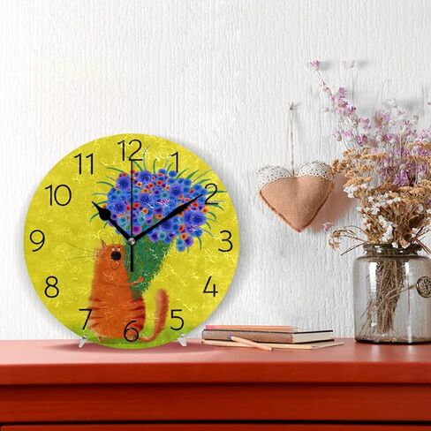 susiyo Red Apples Wall Clock Round Silent Non-Ticking [Battery Operated] Easy to Read Clocks for Home Kitchen Office Classroom Living Room Bedroom in Kuwait