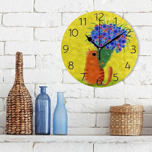 susiyo Red Apples Wall Clock Round Silent Non-Ticking [Battery Operated] Easy to Read Clocks for Home Kitchen Office Classroom Living Room Bedroom in Kuwait