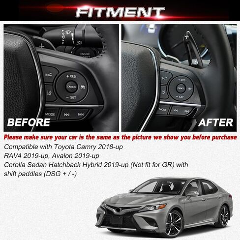 x xotic tech Red Aluminum Paddle Shifter Extensions Interior Shift Cover Trim Compatible with Toyota Camry 2018-up, RAV4 2019-up, Avalon 2019-up, Corolla 2019-up (Not for GR) in Saudi Arabia