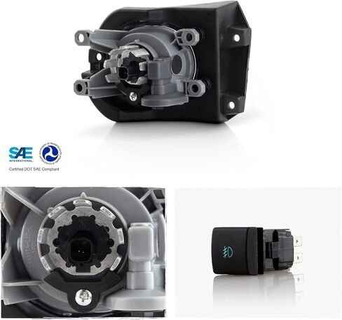 AKKON - يناسب 2020-2024 Toyota Corolla Cross LED زوج مصابيح الضباب الكروم مع ملحقات مفتاح الطاقة وحزام الأسلاك in Saudi Arabia