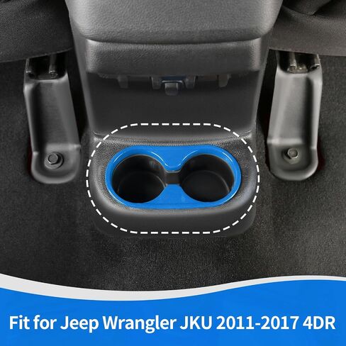RT-TCZ for Wrangler JK Rear Cup Holder Trim Cover for Jeep Wrangler JK JKU 2011-2017 Sport X Sahara Rubicon Red Interior Accessories in Saudi Arabia
