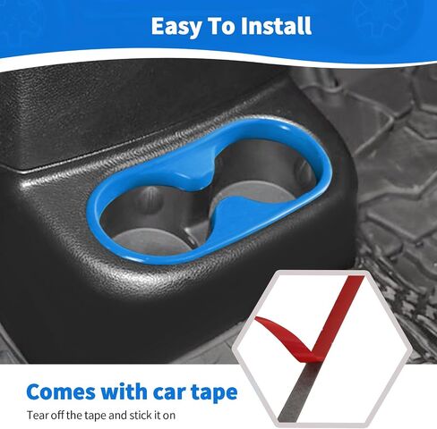 RT-TCZ for Wrangler JK Rear Cup Holder Trim Cover for Jeep Wrangler JK JKU 2011-2017 Sport X Sahara Rubicon Red Interior Accessories in Saudi Arabia