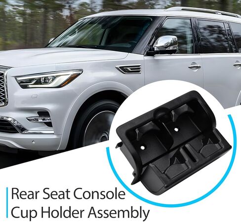 Rear Seat Console Cup Holder Assembly Compatible with Nissan Armada 2017-2019 Infiniti QX56 2012-2013 QX80 2014-2018 Replace 88741-1LK3D in Saudi Arabia