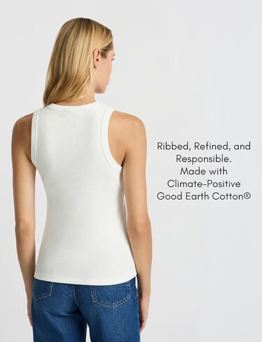 قميص بدون أكمام للسيدات Good Earth Cotton® - قطن أسترالي، رقبة عالية، مقاس جذاب، طبقات أساسية in Kuwait
