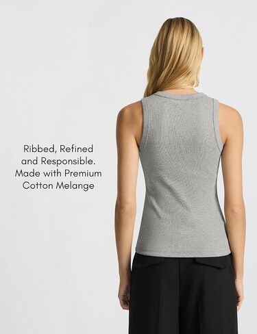 قميص بدون أكمام للسيدات Good Earth Cotton® - قطن أسترالي، رقبة عالية، مقاس جذاب، طبقات أساسية in Saudi Arabia