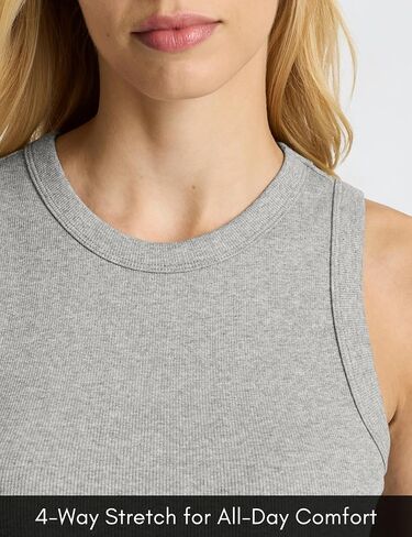 قميص بدون أكمام للسيدات Good Earth Cotton® - قطن أسترالي، رقبة عالية، مقاس جذاب، طبقات أساسية in Saudi Arabia