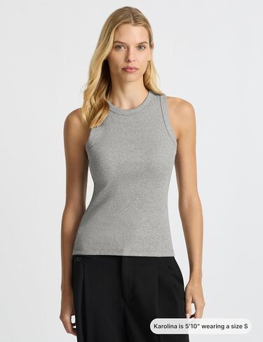 قميص بدون أكمام للسيدات Good Earth Cotton® - قطن أسترالي، رقبة عالية، مقاس جذاب، طبقات أساسية in Saudi Arabia