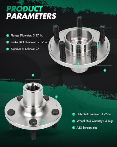 SCITOO Front Wheel Bearing Hub Assembly 510110 Compatible with for Ford for Lincol 1.5L 1.6L 2.0L 2.3L in Saudi Arabia