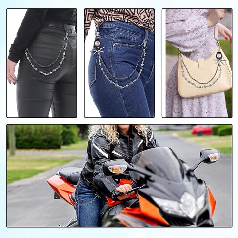 Dice Pants Chain for Men & Women, Punk Gothic Wallet Chain with Metal Dice Charm Heavy Duty Jean & Belt Goth Accessory for Biker Hip-Hop Streetwear Fashion Decoration in Saudi Arabia