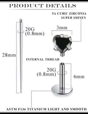 20G 18G 16G Astm F136 التيتانيوم موضوع داخلي أقراط مسطحة الظهر الأنف ترصيع الزنمة الحلزون الحلزون الغضروف الفص أقراط ميدوسا Labret ثعبان لدغة مونرو الشفاه الدائري ثقب المجوهرات للنساء الرجال in Kuwait