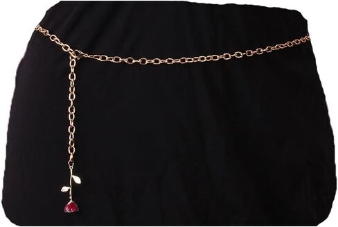 DNLKWGO المرأة الخصر البطن سلسلة روز قلادة الخصر سلسلة بيكيني للشاطئ الجسم سلسلة قابل للتعديل مجوهرات للجسم in Kuwait
