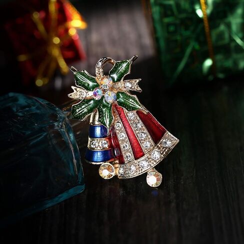 بروش عيد الميلاد للنساء كريستال سانتا قبعة عكاز بروش دبابيس حجر الراين عيد الميلاد جرس بروش عيد الميلاد السنة الجديدة ملابس تنكرية للحفلات مجوهرات in Kuwait