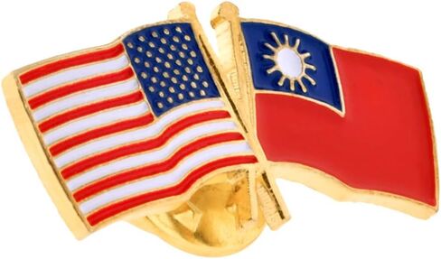 PinMart‘s USA and Taiwan Crossed Friendship Flag Enamel Lapel Pin - Country Flags Pins For Hats, Jackets, and Backpacks – 1 Piece in Saudi Arabia