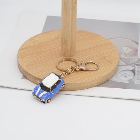 Mini Car Model Keychain Bag Charms Metal Cute Rhinestone 3D Car Accessories Key Chain Ring Gifts for Men Women in Kuwait