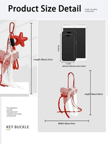 Plush Heart with Lace Bag Charms, Luxury Striped Bowknot Keychain,Backpack Purse Pendant Accessories Gifts Keyrings in Saudi Arabia