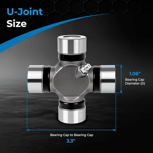 2-3-6081X Transmission Slip Yoke with 5-153X U-Joint Kit Compatible with G M TH350, 700R4, 4L60, Sagi naw, Mun cie, Bor g War ner T-Ser ies & Je ep 4WD, RWD Models Replaces 5-153X, 236081X in Saudi Arabia