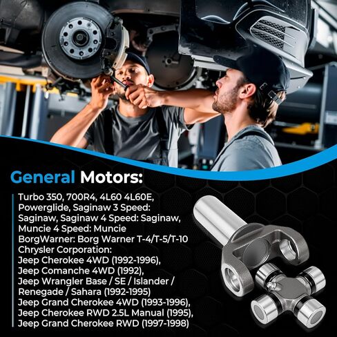 2-3-6081X Transmission Slip Yoke with 5-153X U-Joint Kit Compatible with G M TH350, 700R4, 4L60, Sagi naw, Mun cie, Bor g War ner T-Ser ies & Je ep 4WD, RWD Models Replaces 5-153X, 236081X in Saudi Arabia