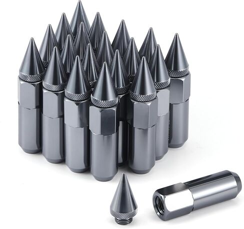 20 قطعة من صواميل العجلات M14X1.5 من SINGARO، موالف ممتد بغطاء 60 مم إطارات عجلات من الألومنيوم (أحمر) in Kuwait