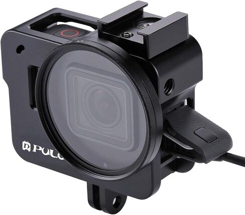 PULUZ for GoPro HERO8 Black CNC Aluminum Alloy Housing Shell Case Protective Cage with Insurance Frame & 52mm UV Lens for GoPro HERO8 Black in Saudi Arabia