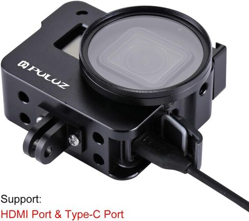PULUZ for GoPro HERO8 Black CNC Aluminum Alloy Housing Shell Case Protective Cage with Insurance Frame & 52mm UV Lens for GoPro HERO8 Black in Saudi Arabia