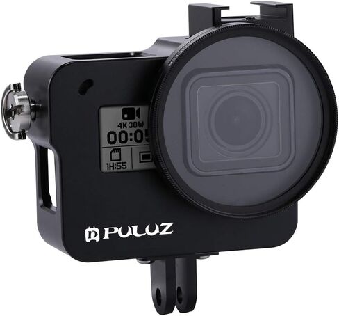 PULUZ for GoPro HERO8 Black CNC Aluminum Alloy Housing Shell Case Protective Cage with Insurance Frame & 52mm UV Lens for GoPro HERO8 Black in Saudi Arabia