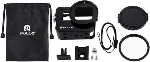 PULUZ for GoPro HERO8 Black CNC Aluminum Alloy Housing Shell Case Protective Cage with Insurance Frame & 52mm UV Lens for GoPro HERO8 Black in Saudi Arabia