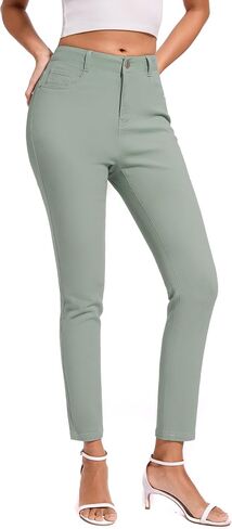 Women's Casual Jeans Pencil Leg Pants High Stretch Mid Rise Jeans in Saudi Arabia