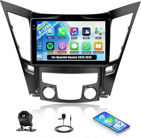 UNITOPSCI 2G+32G Android 13 Car Stereo for Hyundai Sonata 2010-2015 Wireless Apple CarPlay Android Auto 9 Inch HD Touch Screen GPS Navigation Bluetooth Mirror Link WiFi FM WiFi SWC+ Bakup Camera Mic in Saudi Arabia
