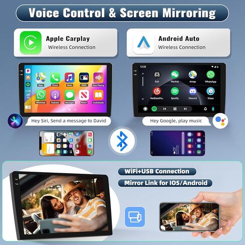 UNITOPSCI 2G+32G Android 13 Car Stereo for Hyundai Sonata 2010-2015 Wireless Apple CarPlay Android Auto 9 Inch HD Touch Screen GPS Navigation Bluetooth Mirror Link WiFi FM WiFi SWC+ Bakup Camera Mic in Saudi Arabia