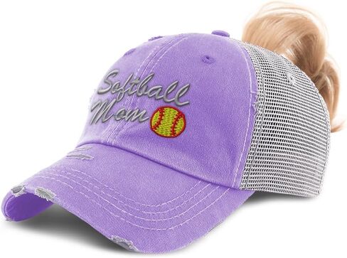 Ponytail Cap Women's Baseball Cap Embroidered Softball Mom Mother Mama Madre Cotton in Saudi Arabia