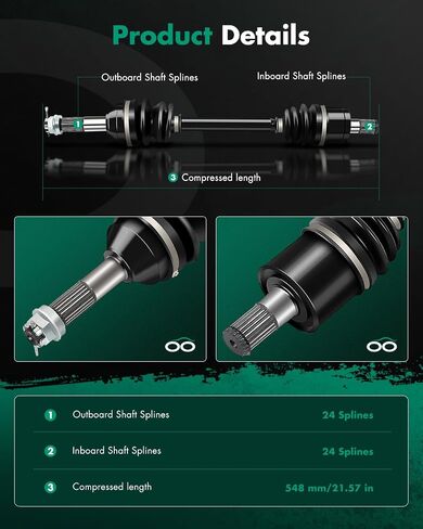 SCITOO Rear Left Right CV Axle Shaft Assembly Fit 2006-2013 for Kawasaki Brute Force 650 2005-2019 for Kawasaki Brute Force 750 59266-0002 59266-0023 in Saudi Arabia