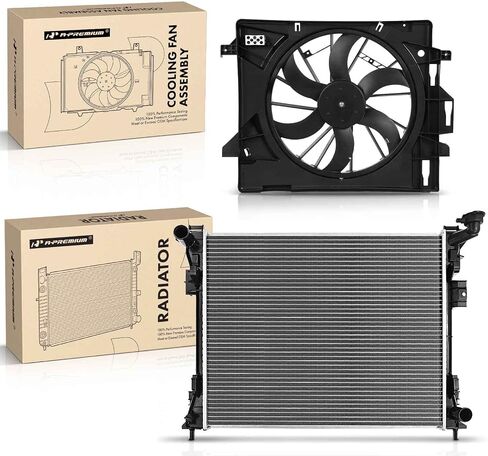A-Premium Engine Coolant Radiator & Cooling Fan Assembly Compatible with Dodge Grand Caravan 2008-2020 & Chrysler Town & Country 2008-2016 & Volkswagen Routan 2009-2014 & Ram C/V 2012-2015, 2-PC Set in Saudi Arabia
