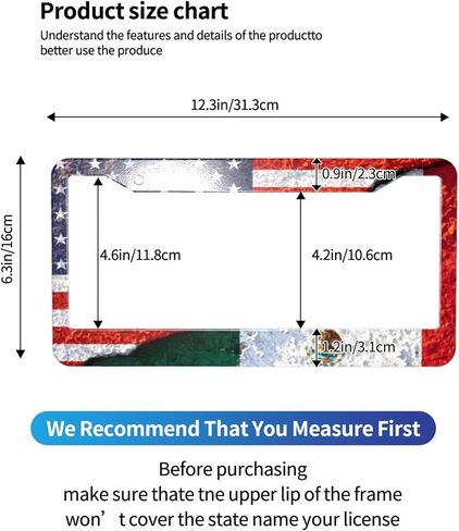 Paw Print License Plate Frame - 2 Pcs Black White Dog Paw Design License Plate Covers Aluminum Metal Novelty Auto Car Tag Holder with 2 Holes 12.3" x 6.3"in Equipped with Screws for Women/Men in Saudi Arabia