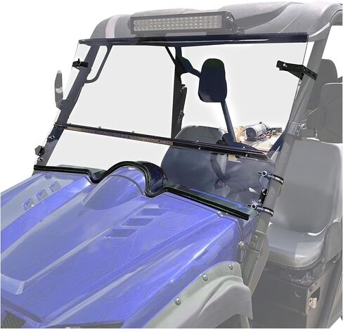 HECASA 1/4 inch Windshield Compatible with 2006-2009 Yamaha Rhino 450, 2004-2007 660,2008-2013 700 Folding Windscreen Clear in Saudi Arabia