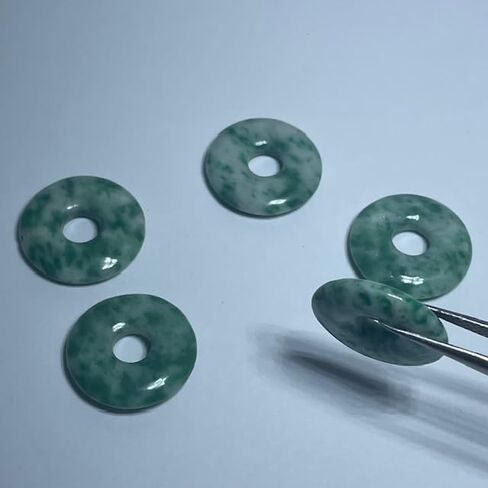 Jade Jadeite Disc Donut pendant or Necklace with Sterling Silver Chain in Saudi Arabia