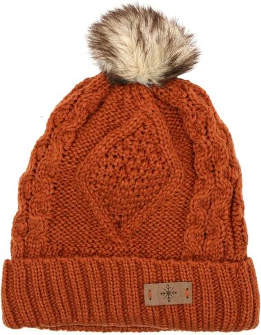 قبعة ANGELA & WILLIAM نسائية شتوية مبطنة بالصوف محبوكة من بوم بوم in Kuwait
