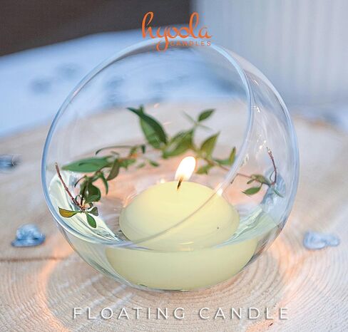 Hyoola Premium White Floating Candles 3 Inch - 8 Hour - 12 Pack - European Made in Saudi Arabia