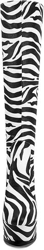 platform black knee high boots for women skinny round toe back zipper Stilettos heels Large size unisex wide calf boots in Saudi Arabia